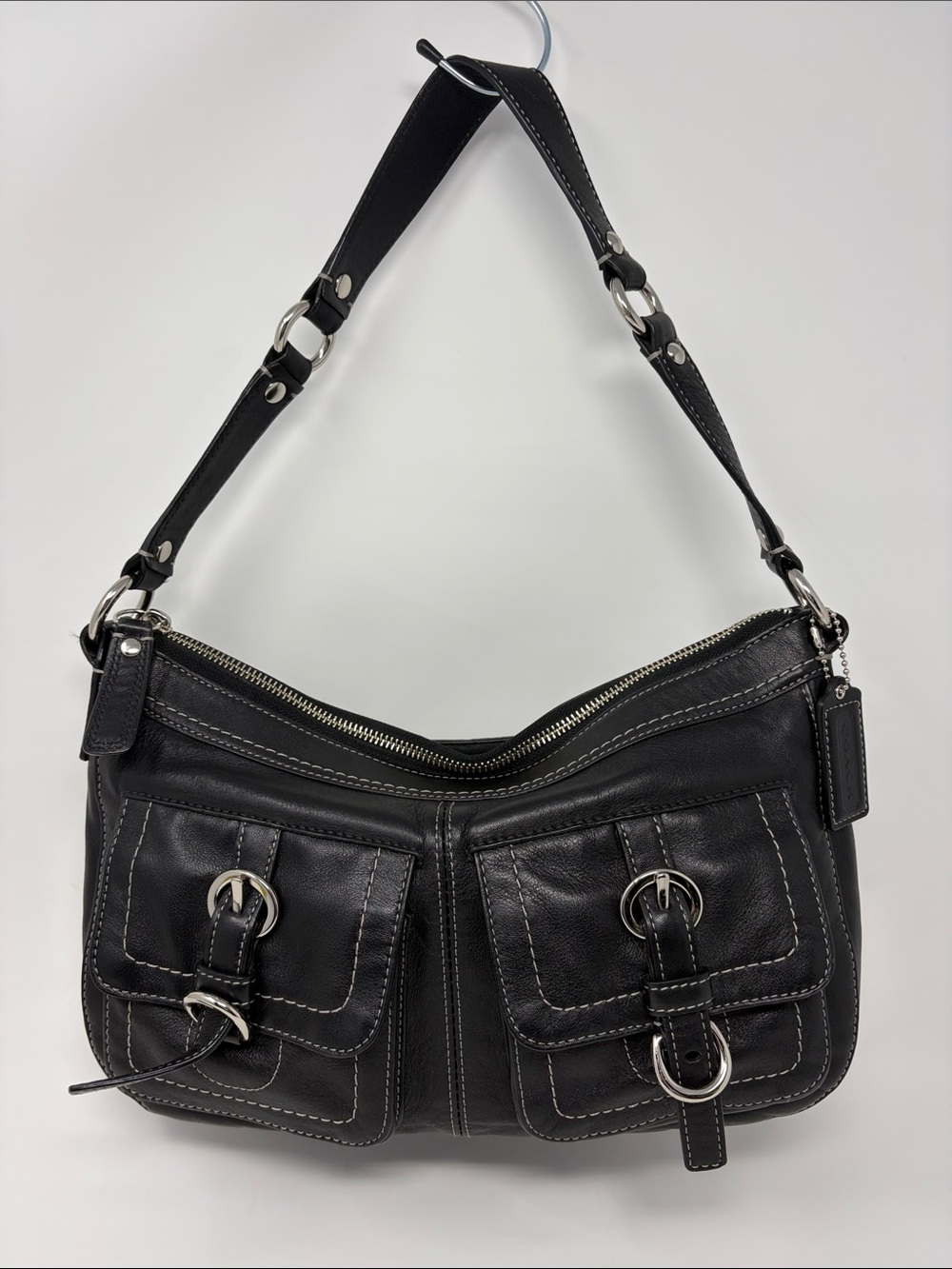 Coach Chelsea Black Leather Hobo Shoulder Bag